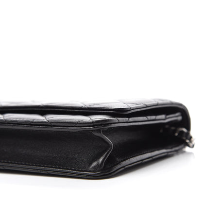 Chanel Lambskin Quilted Wallet On Chain WOC Black 7 of 12