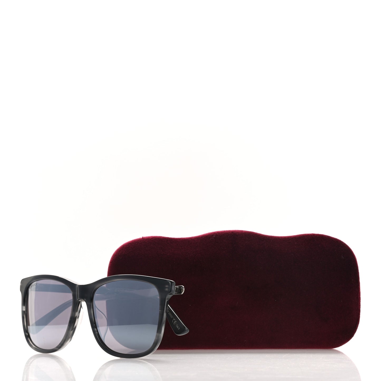 Acetate Square Frame Web Sunglasses GG0078SK Black