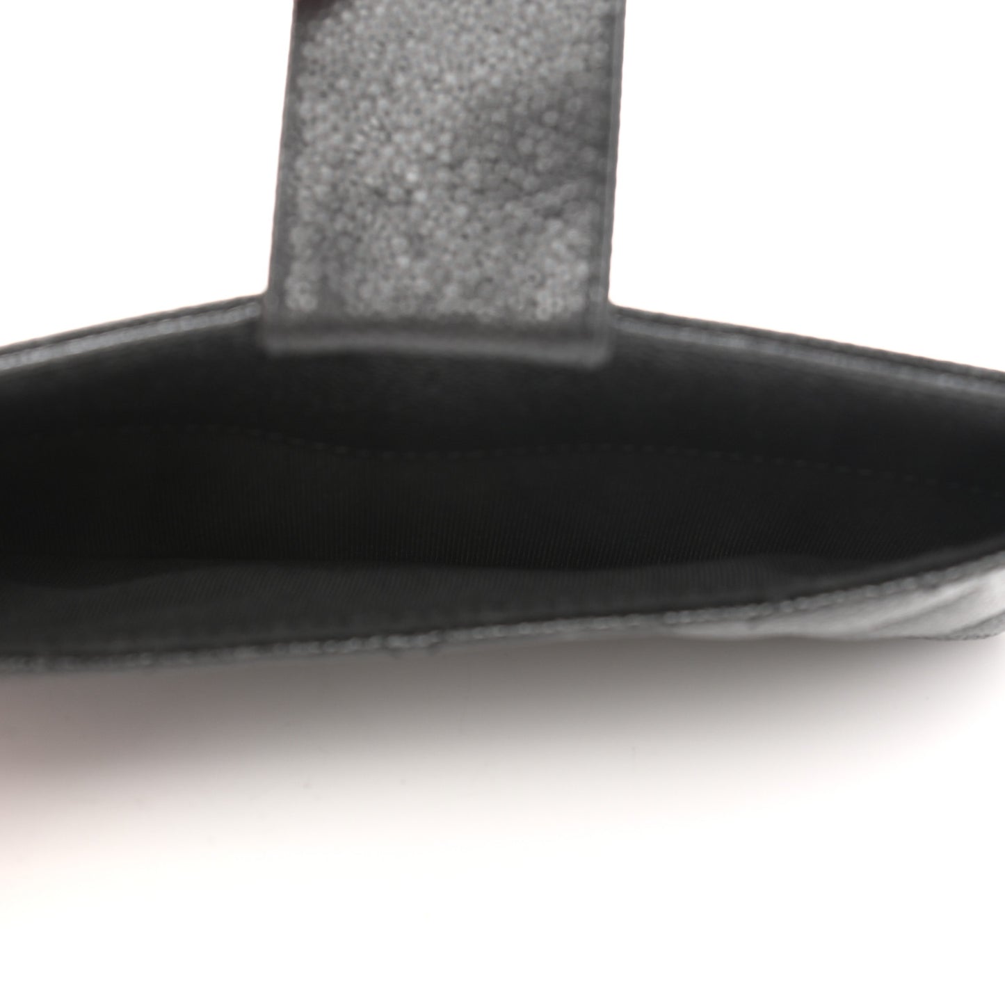 Caviar Quilted Phone Holder Wallet on Removable Chain Insert Black