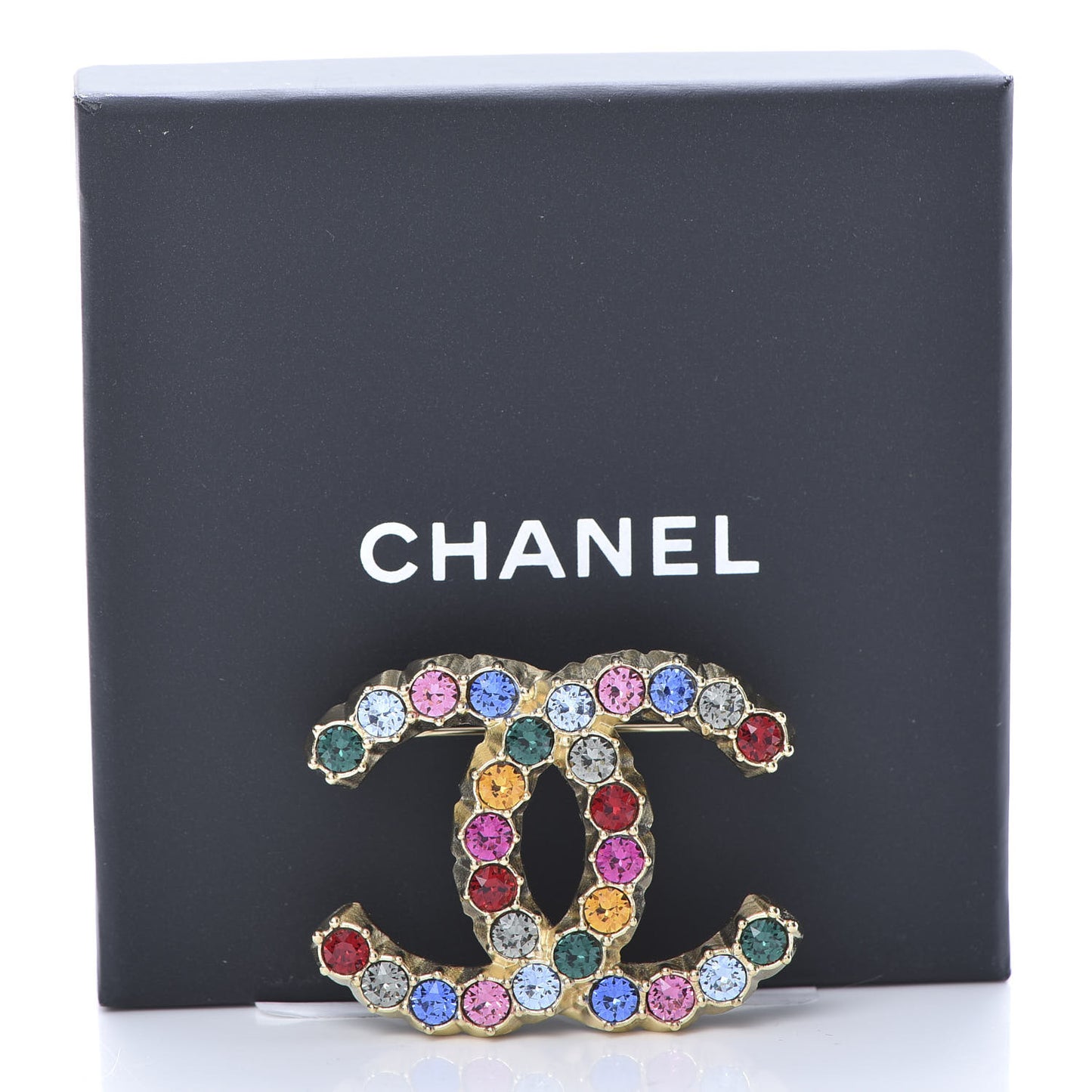 Crystal Over The Rainbow CC Brooch Gold Multicolor