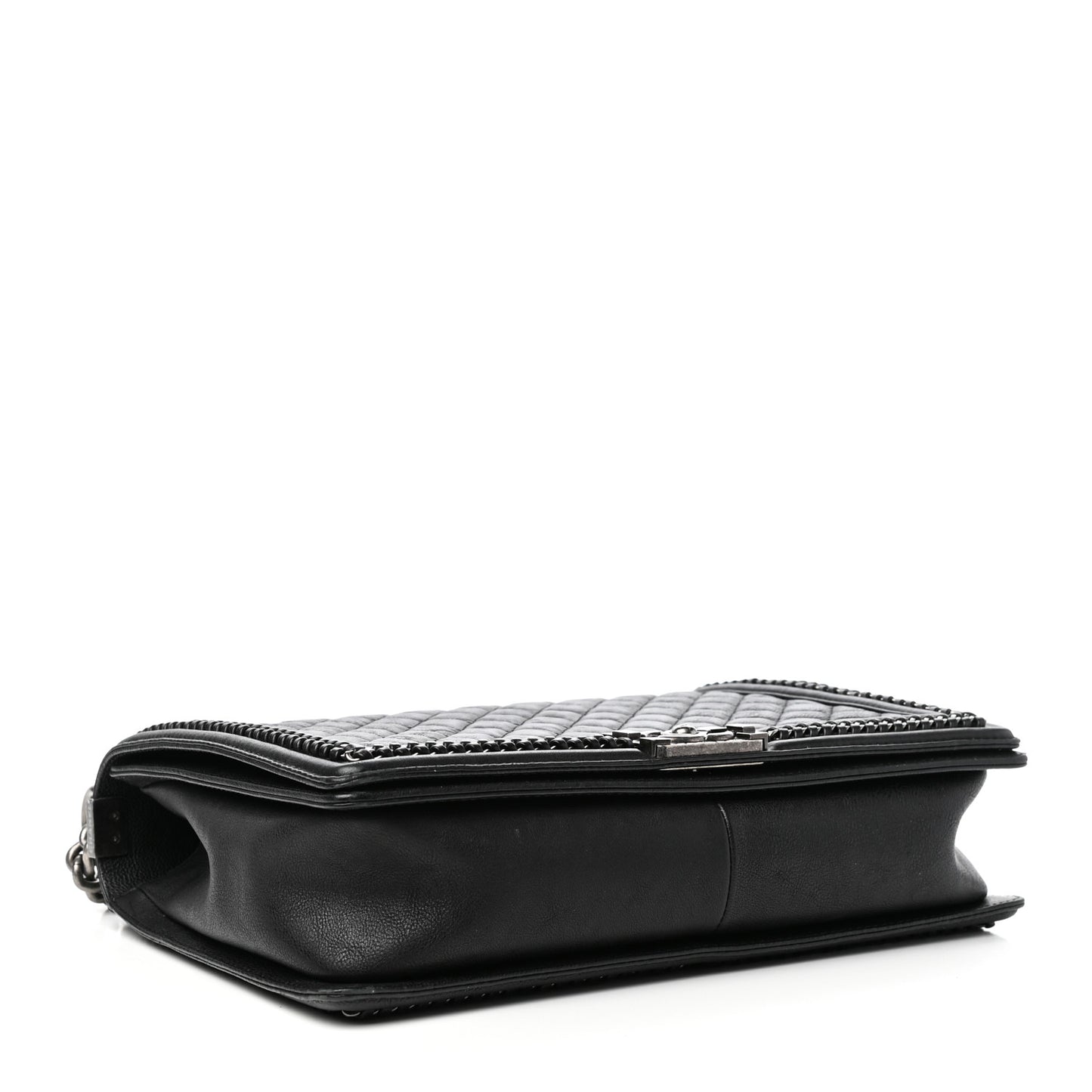 Calfskin Quilted New Medium Boy Top Handle Flap Black