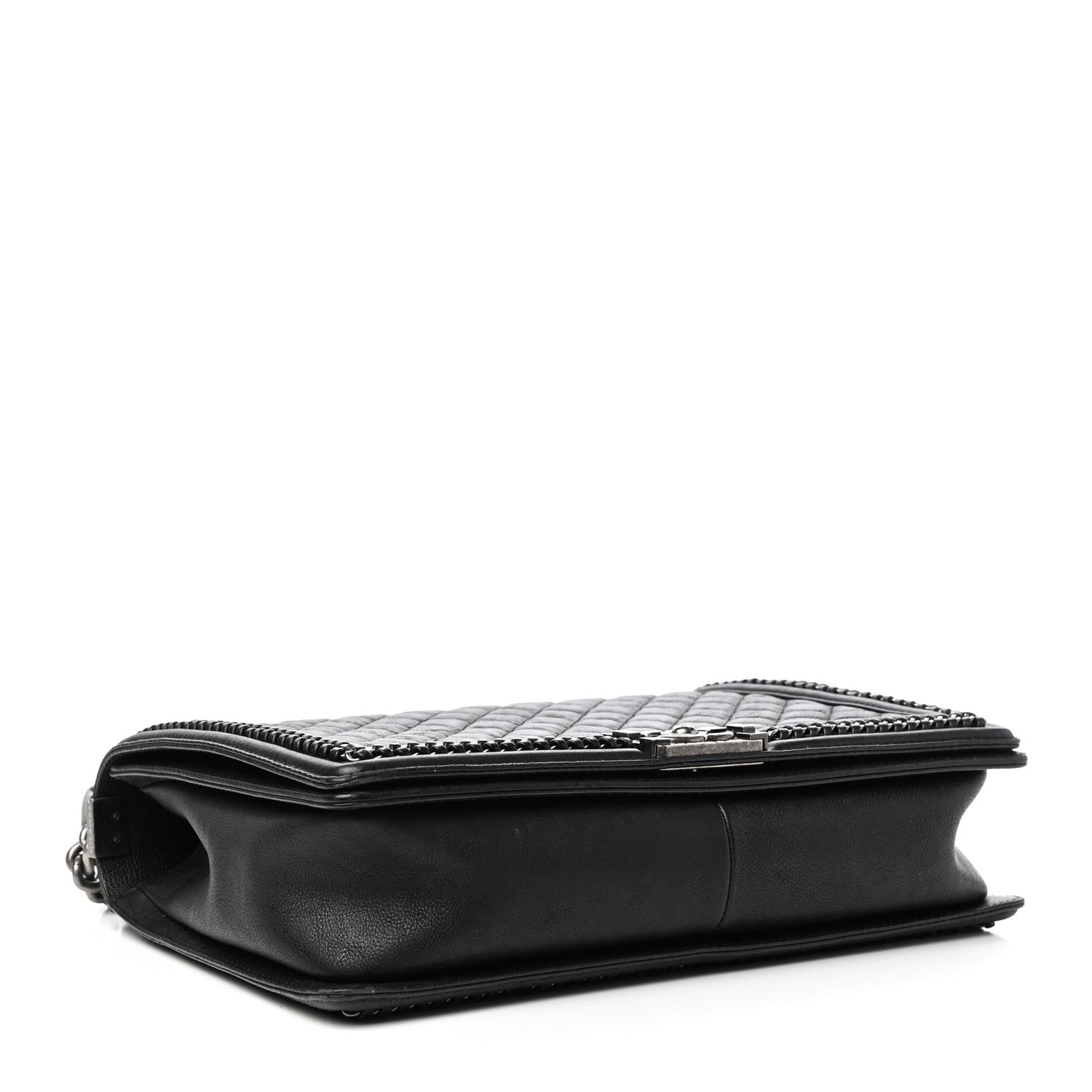 Chanel Calfskin Quilted New Medium Boy Top Handle Flap Black 4 of 10