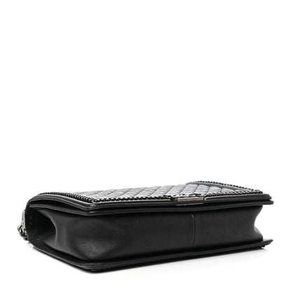 Chanel Calfskin Quilted New Medium Boy Top Handle Flap Black 4 of 10