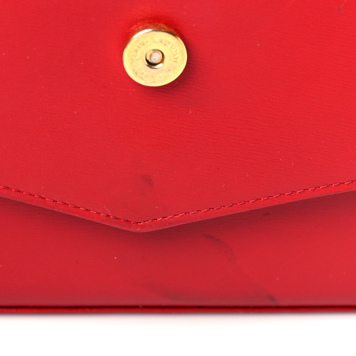 Saint Laurent Smooth Calfskin Monogram Sulpice Chain Wallet Red 11 of 16