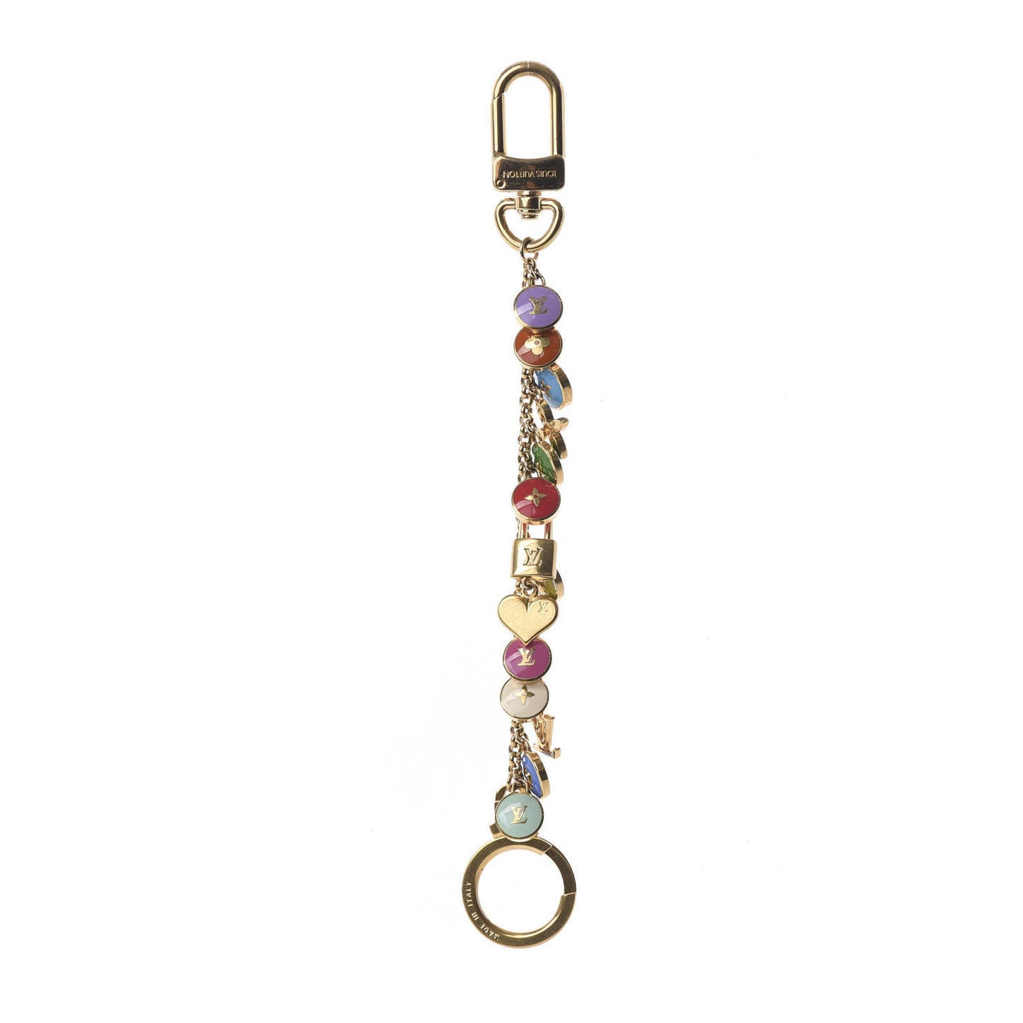Metal Enamel Pastilles Key Chain Bag Charm Multicolor