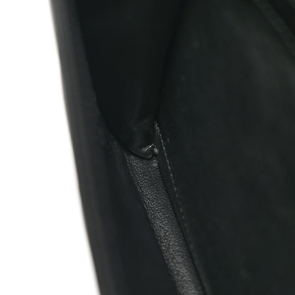 Saint Laurent Grain De Poudre Matelasse Chevron Monogram Monochrome Chain Wallet Black 11 of 11