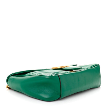 Gucci Calfskin Matelasse Small GG Marmont Shoulder Bag Emerald Green 4 of 14