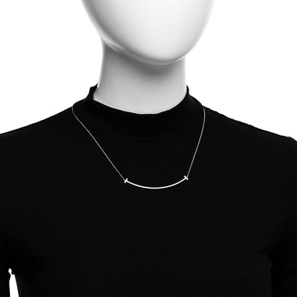 Tiffany Sterling Silver Large T Smile Pendant Necklace 2 of 4
