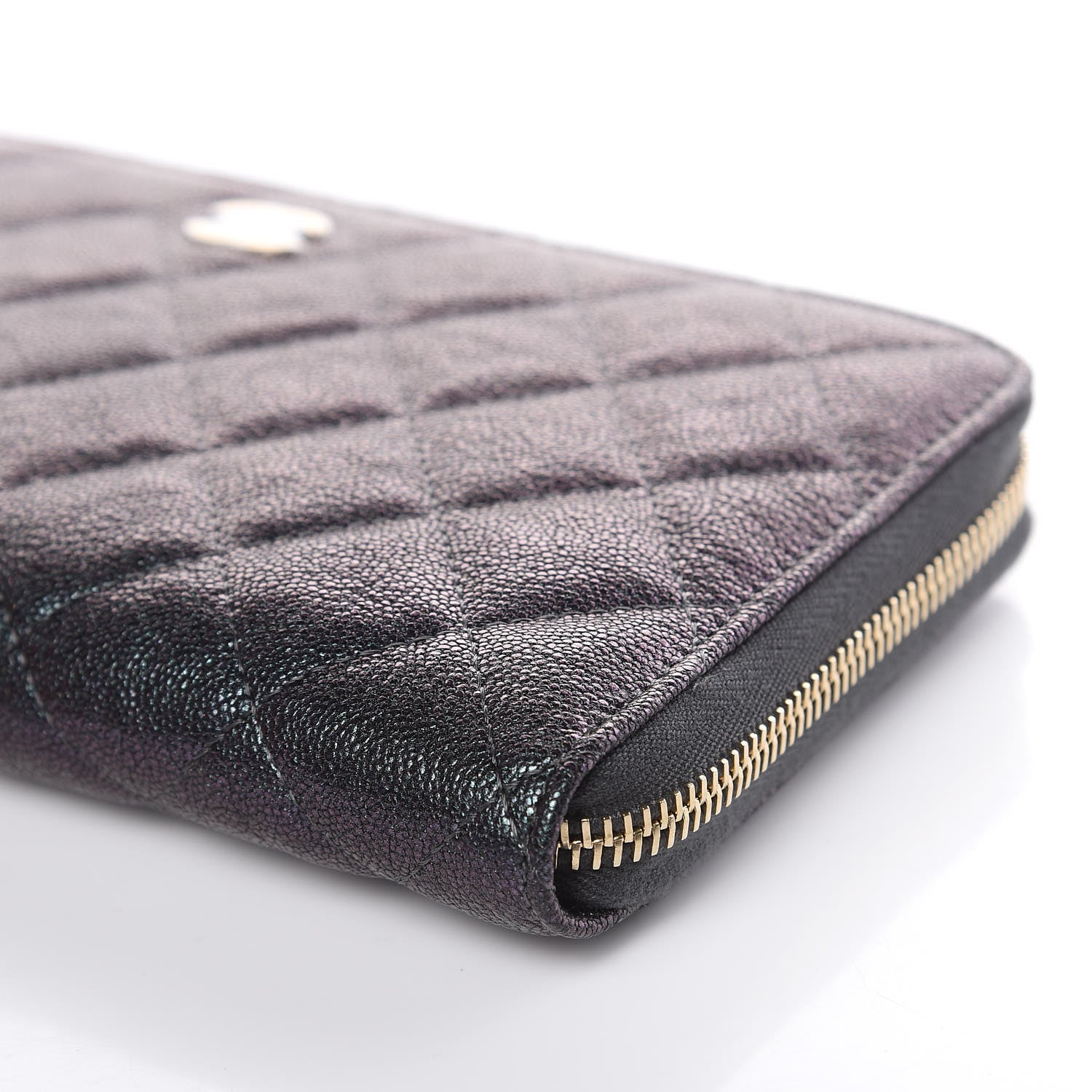 Chanel Iridescent Caviar Quilted Large Zip Around Organizer Wallet Black 10 of 11