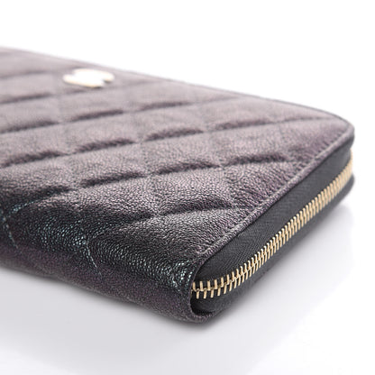 Chanel Iridescent Caviar Quilted Large Zip Around Organizer Wallet Black 10 of 11