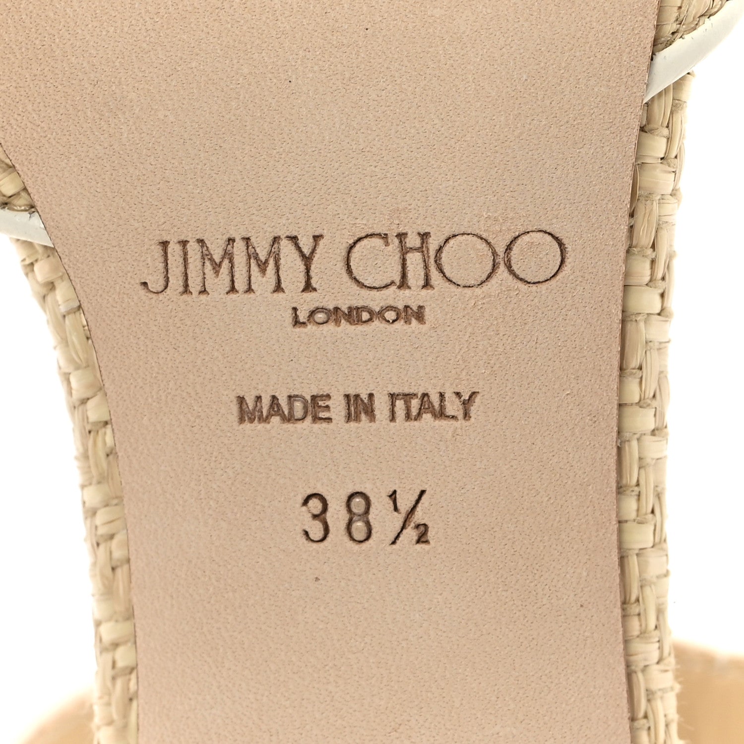 Jimmy Choo Raffia Crystal Dyana 85 Mule Pumps 38.5 Natural Milk 7 of 9