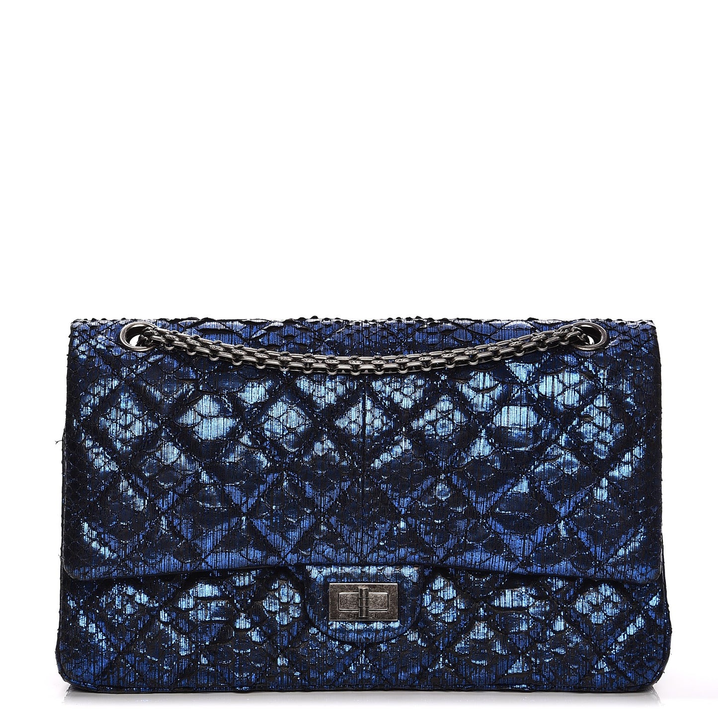 Metallic Python Quilted 2.55 Reissue 226 Flap Blue