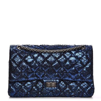 Chanel Metallic Python Quilted 2.55 Reissue 226 Flap Blue 1 of 15