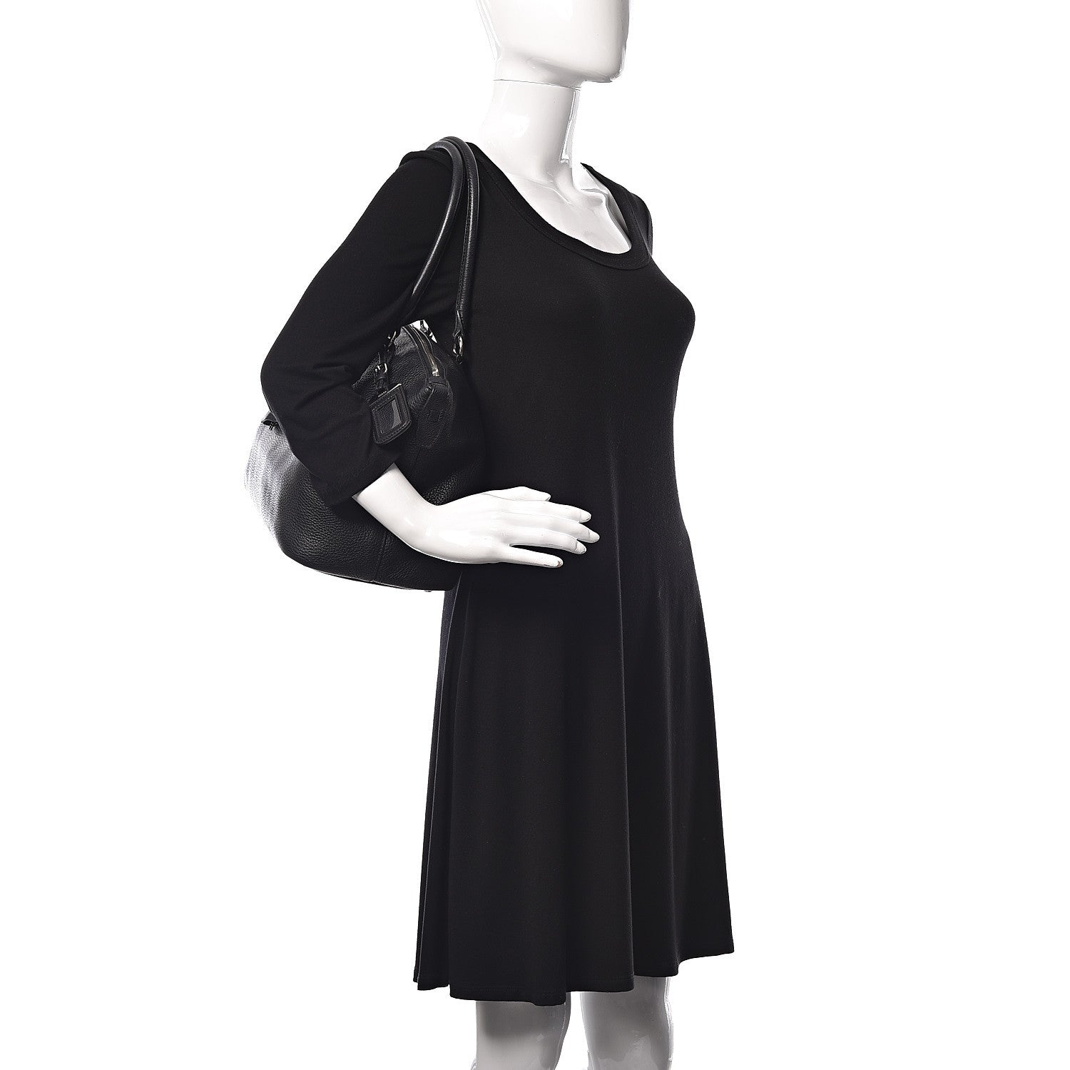 Prada Vitello Daino Tote Black 2 of 10