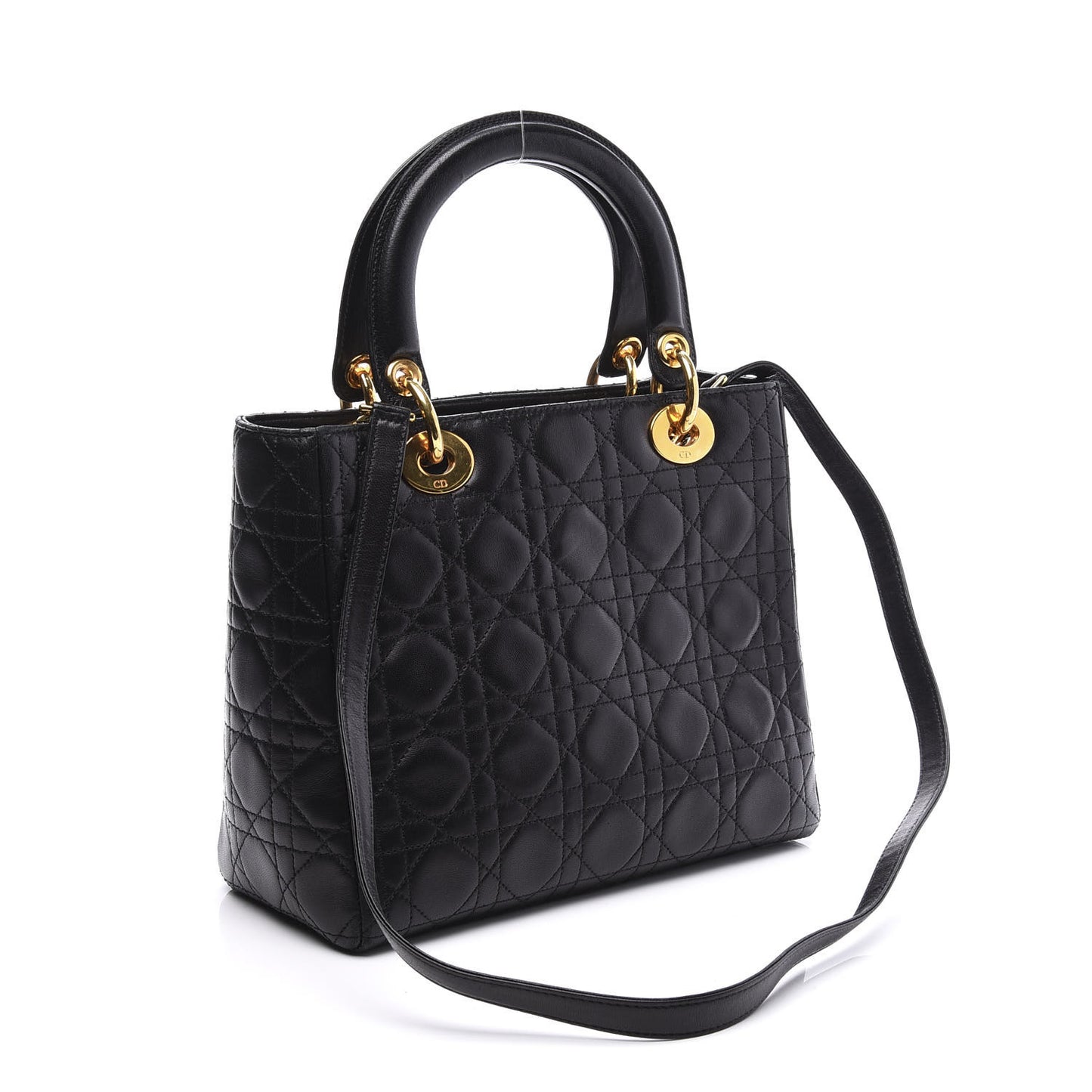 Lambskin Cannage Medium Lady Dior Black