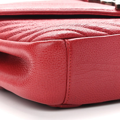 Saint Laurent Sheepskin Matelasse Chevron Monogram Medium College Bag Rouge 10 of 13
