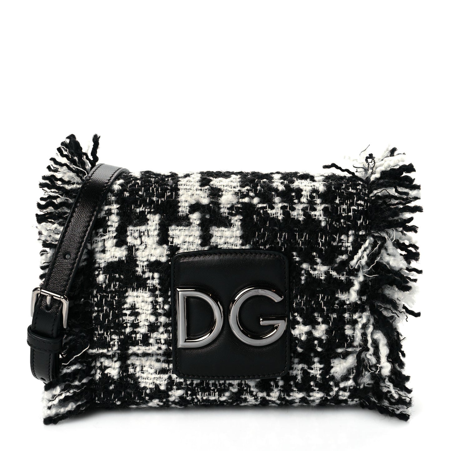 Tweed Mini Millennials Crossbody Bag Black White