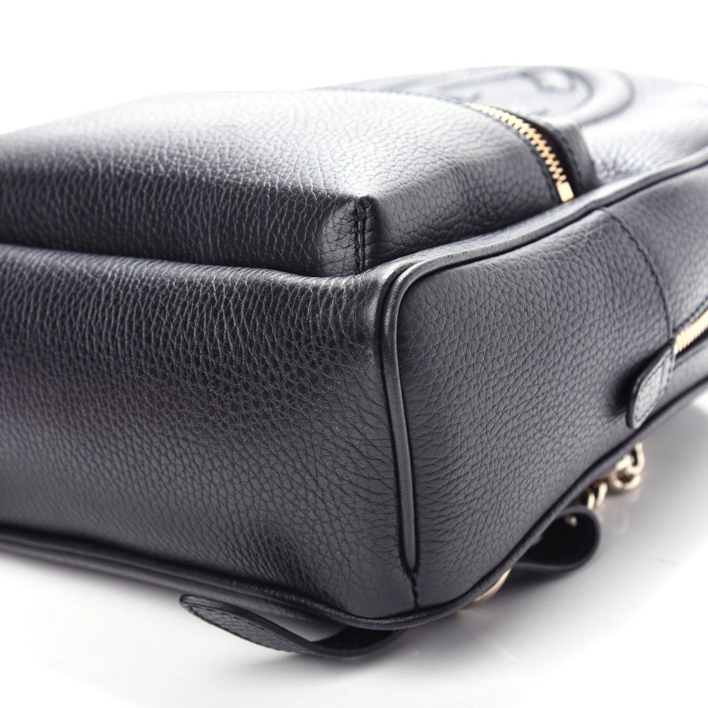 Pebbled Calfskin Soho Chain Backpack Black