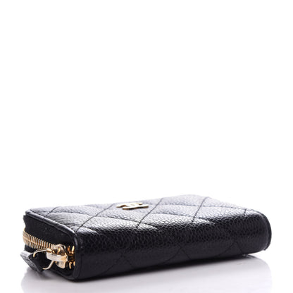 Chanel Caviar Quilted Zip Coin Purse Black 4 of 9