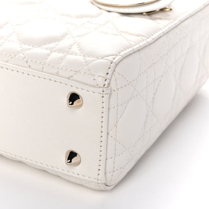 Christian Dior Lambskin Cannage Small My ABCDior Lady Dior White 10 of 16