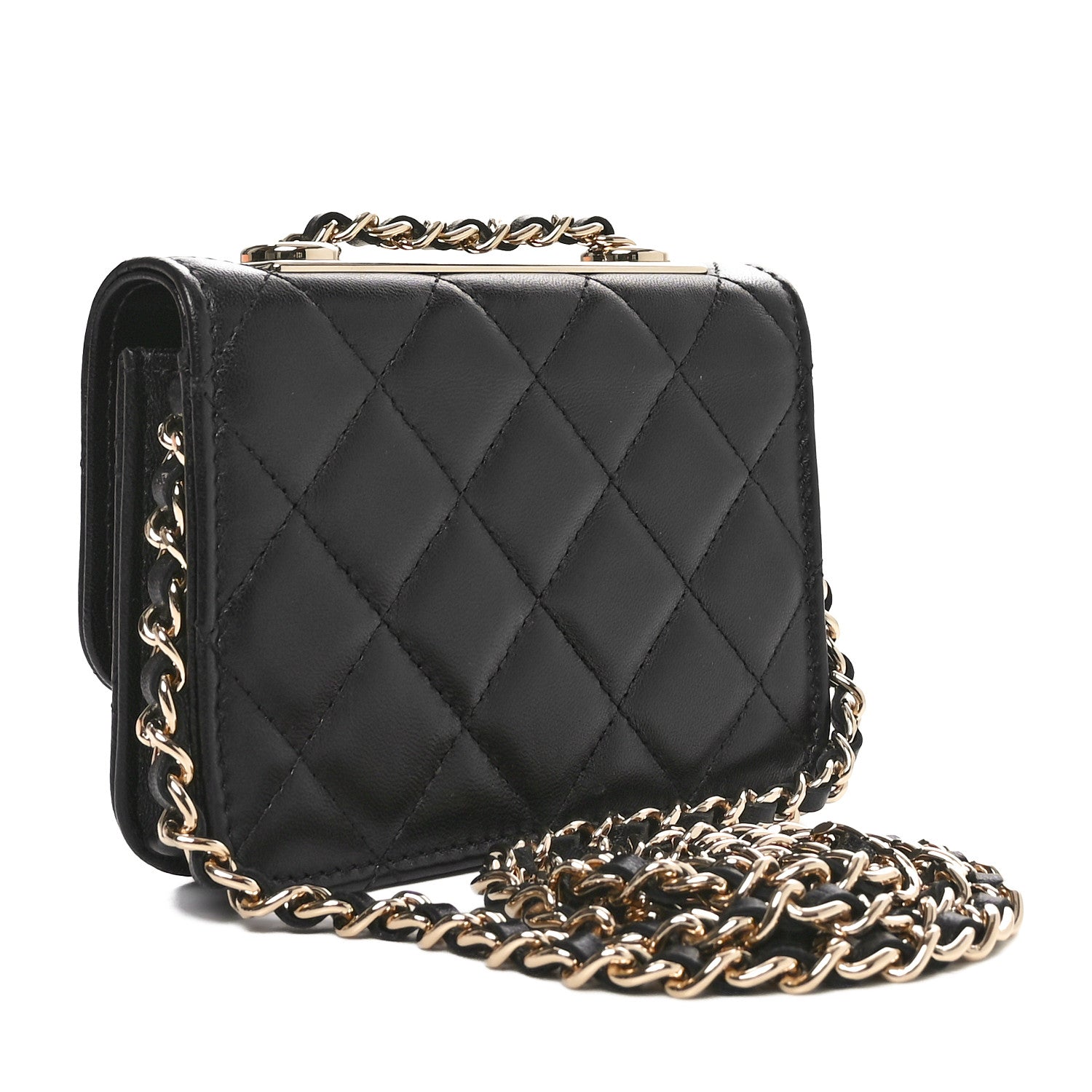 Chanel Lambskin Quilted Trendy CC Card Holder On Chain Black 4 of 12