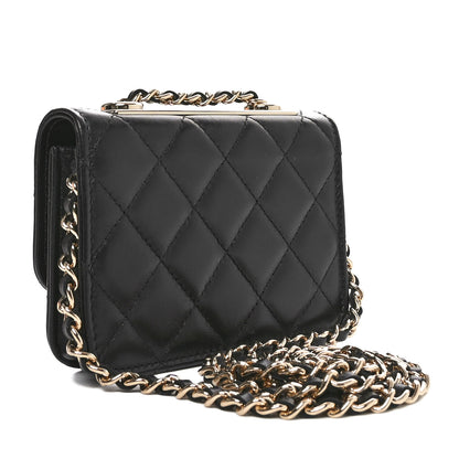 Chanel Lambskin Quilted Trendy CC Card Holder On Chain Black 4 of 12