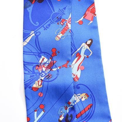 Hermes Silk Ex-Libris Les Parisiennes Twilly Bleu Royal Rouge Ciel 3 of 4
