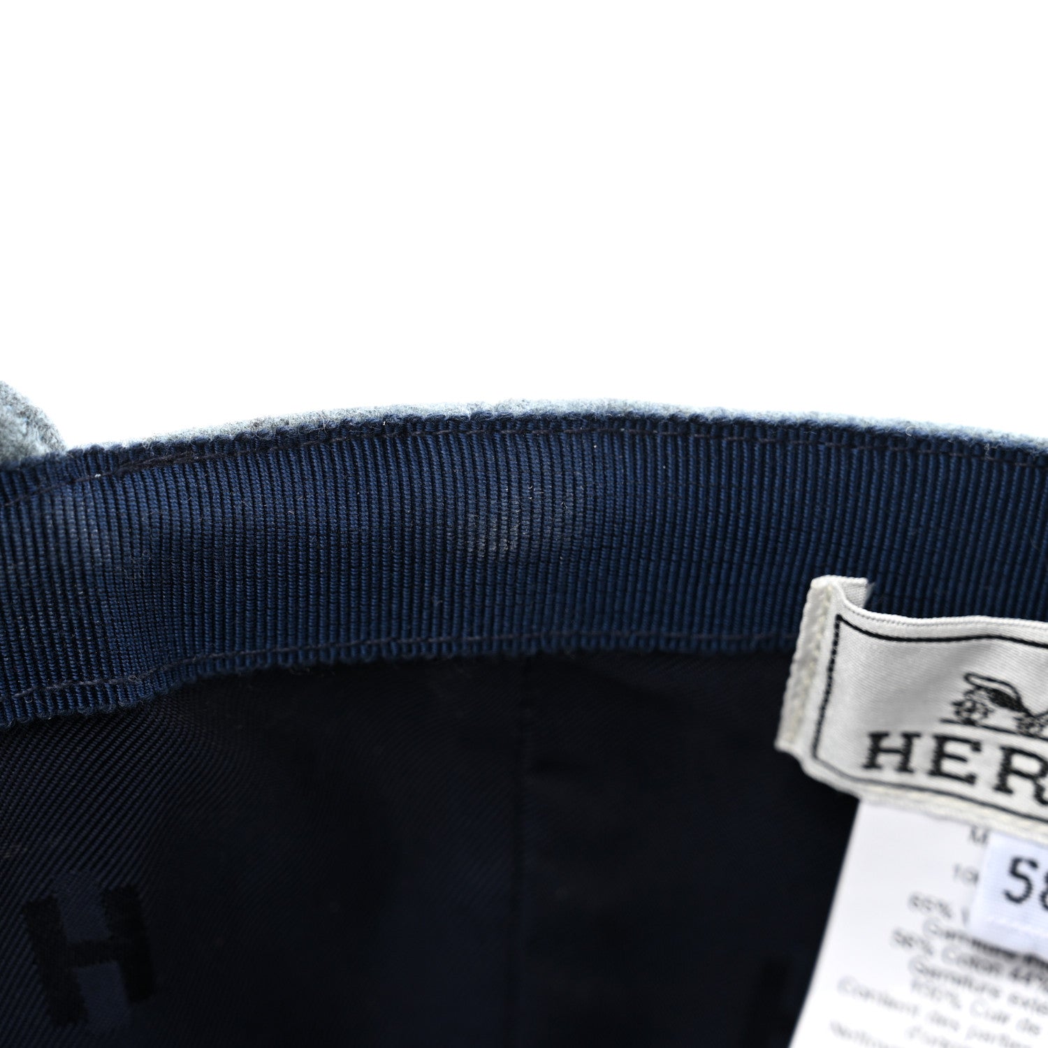 Hermes Cashmere Serena Eperon d'Or Cap 58 Bleu Lichen Indigo 10 of 10