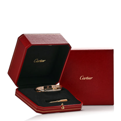 Cartier 18K Pink White Gold 12 Diamond Double LOVE Bracelet 17 9 of 9