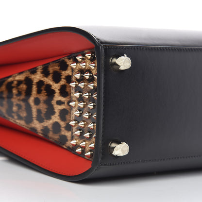 Christian Louboutin Calfskin Patent Leopard Studded Small Paloma Black 9 of 13