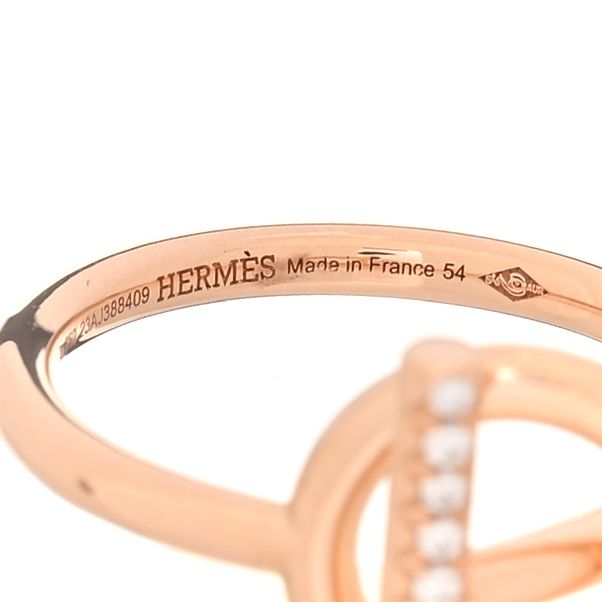 18K Rose Gold Diamond PM Echappee Ring 54 6.75