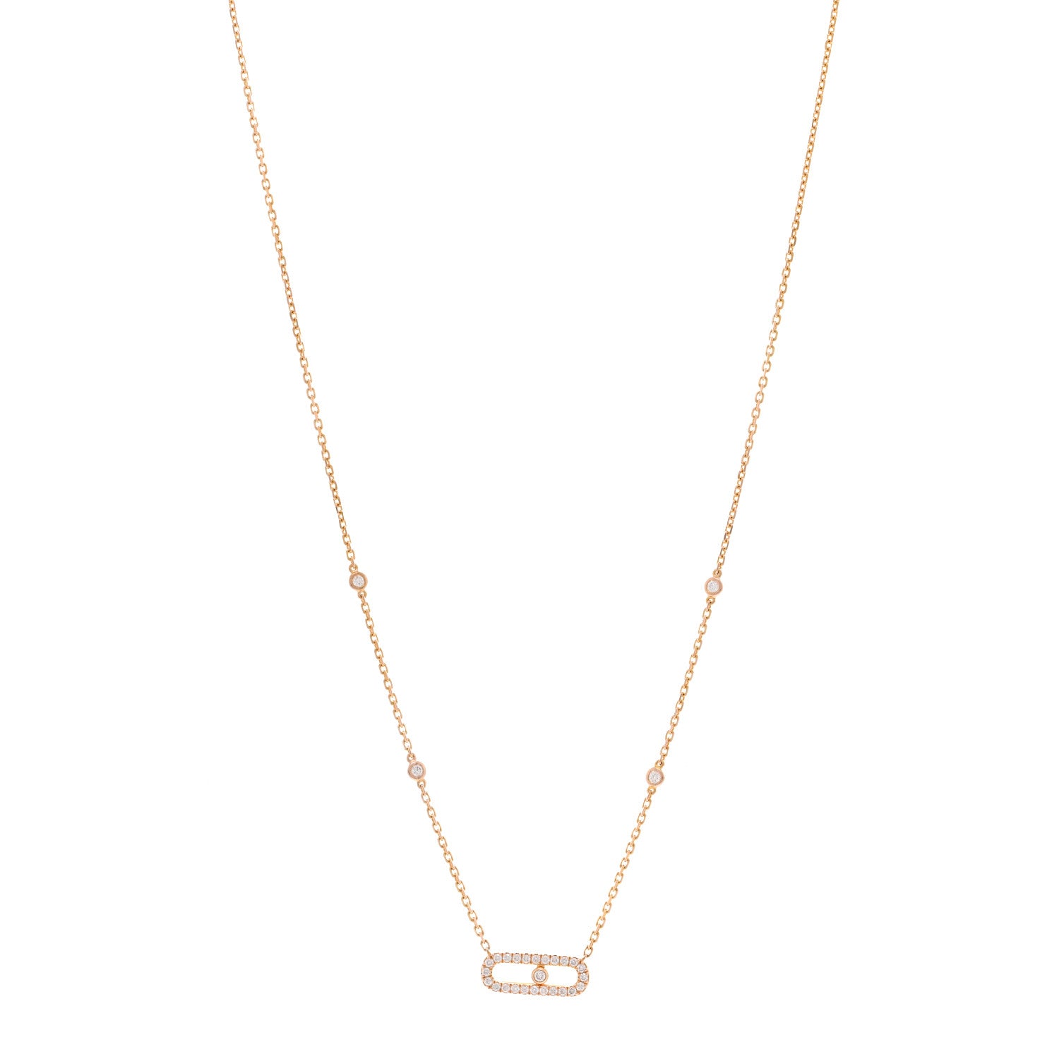 Messika 18K Rose Gold Diamond Move Uno Pave Necklace 1 of 4