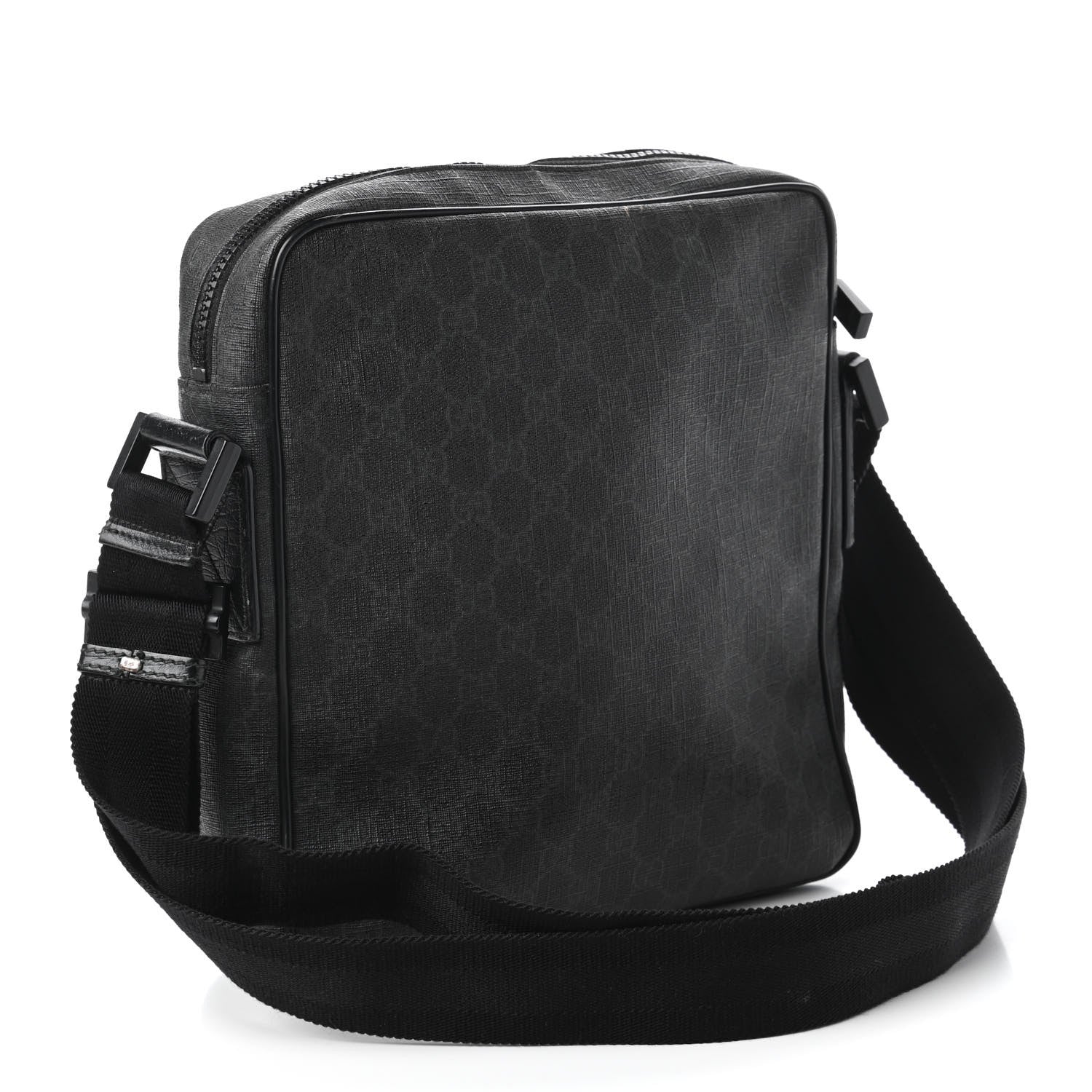 Gucci GG Supreme Monogram Messenger Bag Black Grey 3 of 11