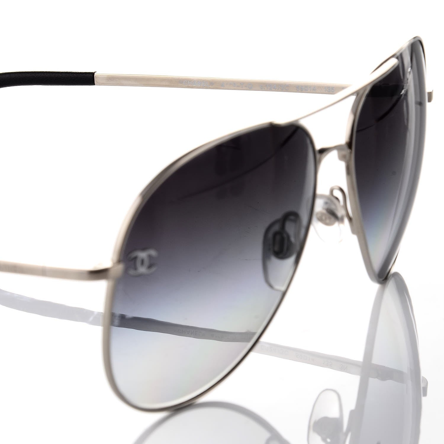 Chanel Aviator CC Sunglasses 4189-T-Q Silver 5 of 8