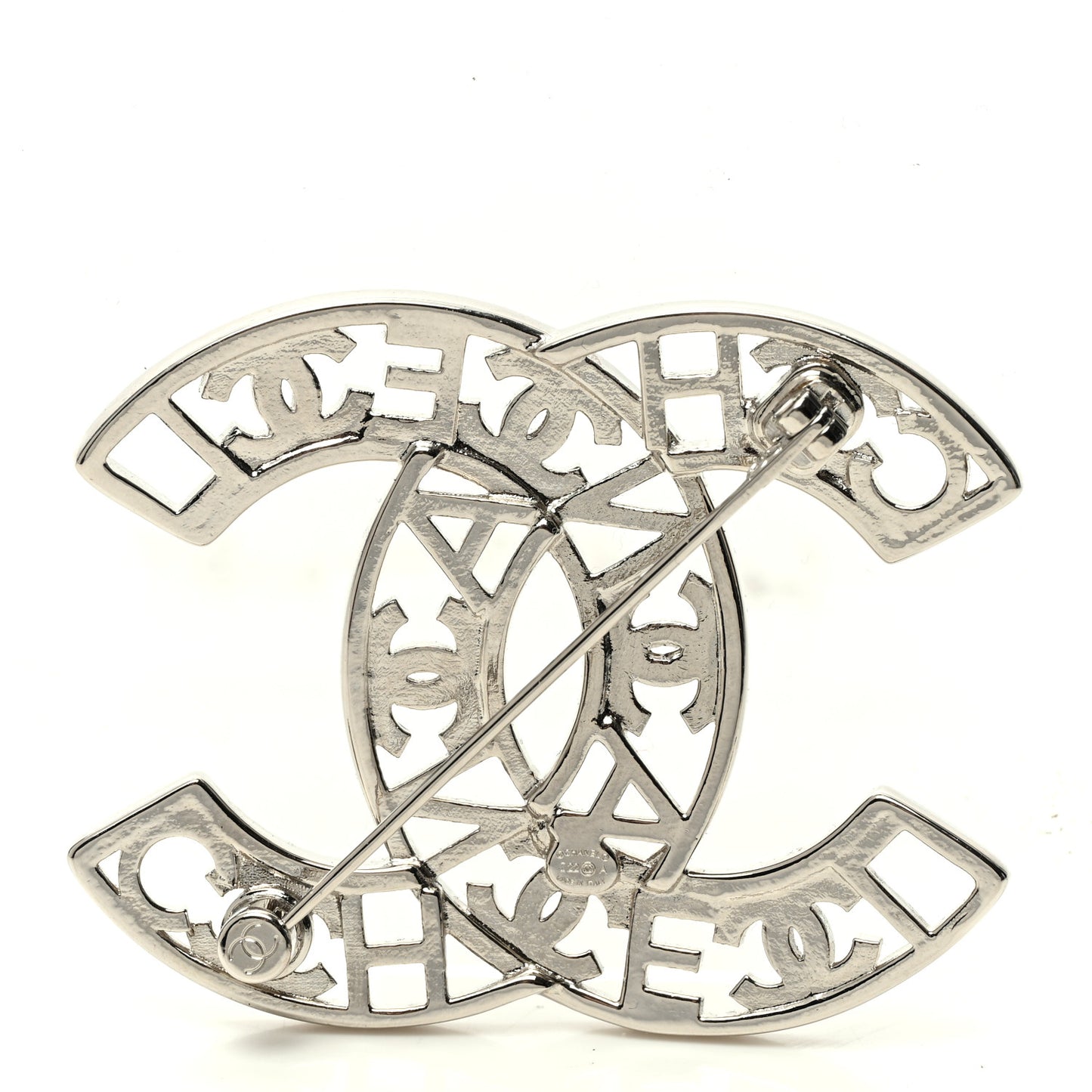 Crystal CC Brooch Silver