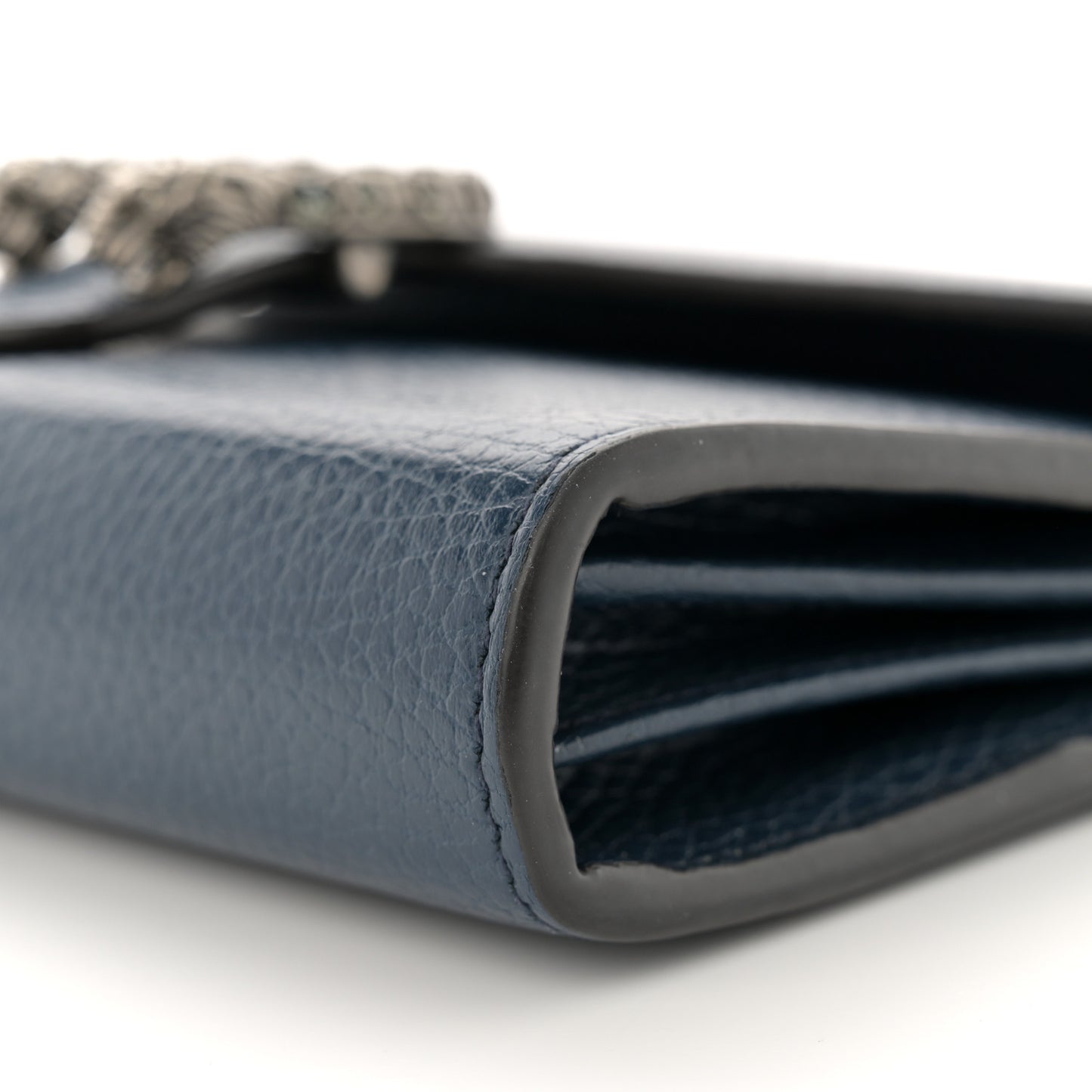 Dollar Calfskin Crystal Mini Dionysus Chain Wallet Blue Agata Black Diamond