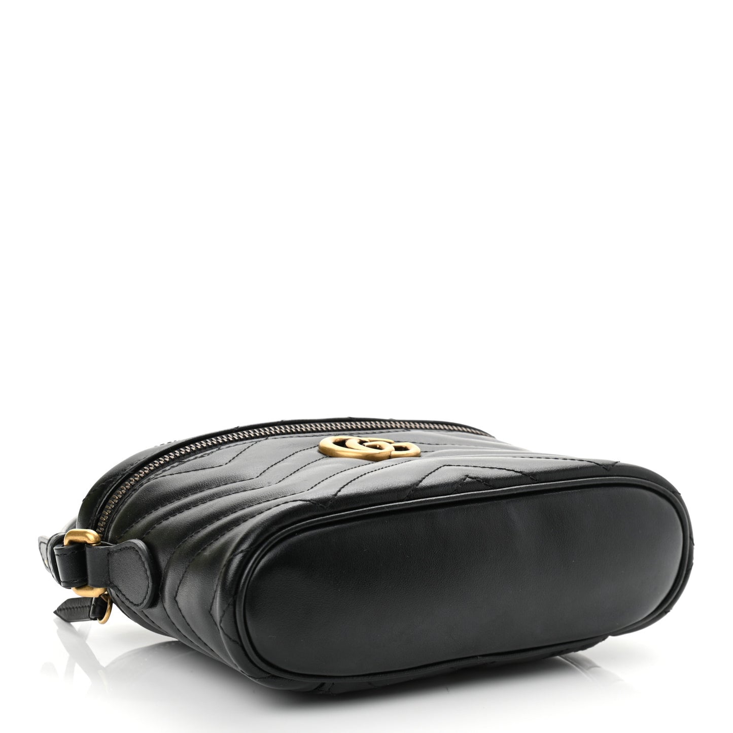 Calfskin Matelasse Mini GG Marmont Round Backpack Black