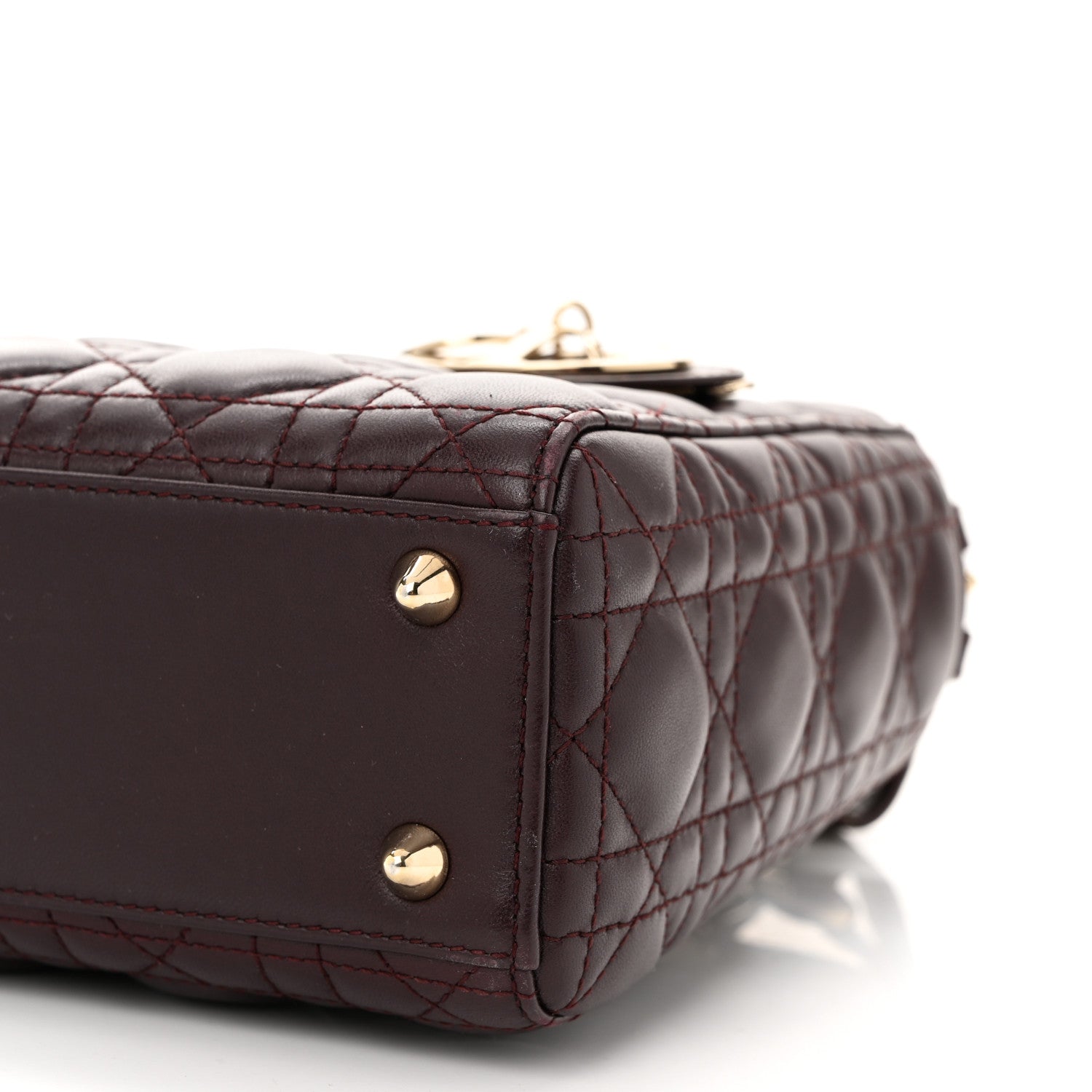 Christian Dior Lambskin Cannage Small Lucky Badges My Lady Dior Burgundy 11 of 11