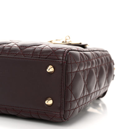 Christian Dior Lambskin Cannage Small Lucky Badges My Lady Dior Burgundy 11 of 11