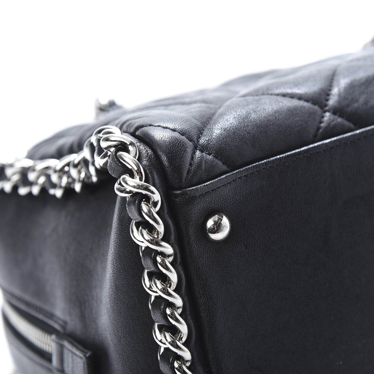 Chanel Calfskin Chain Around Bowler Black 12 of 16