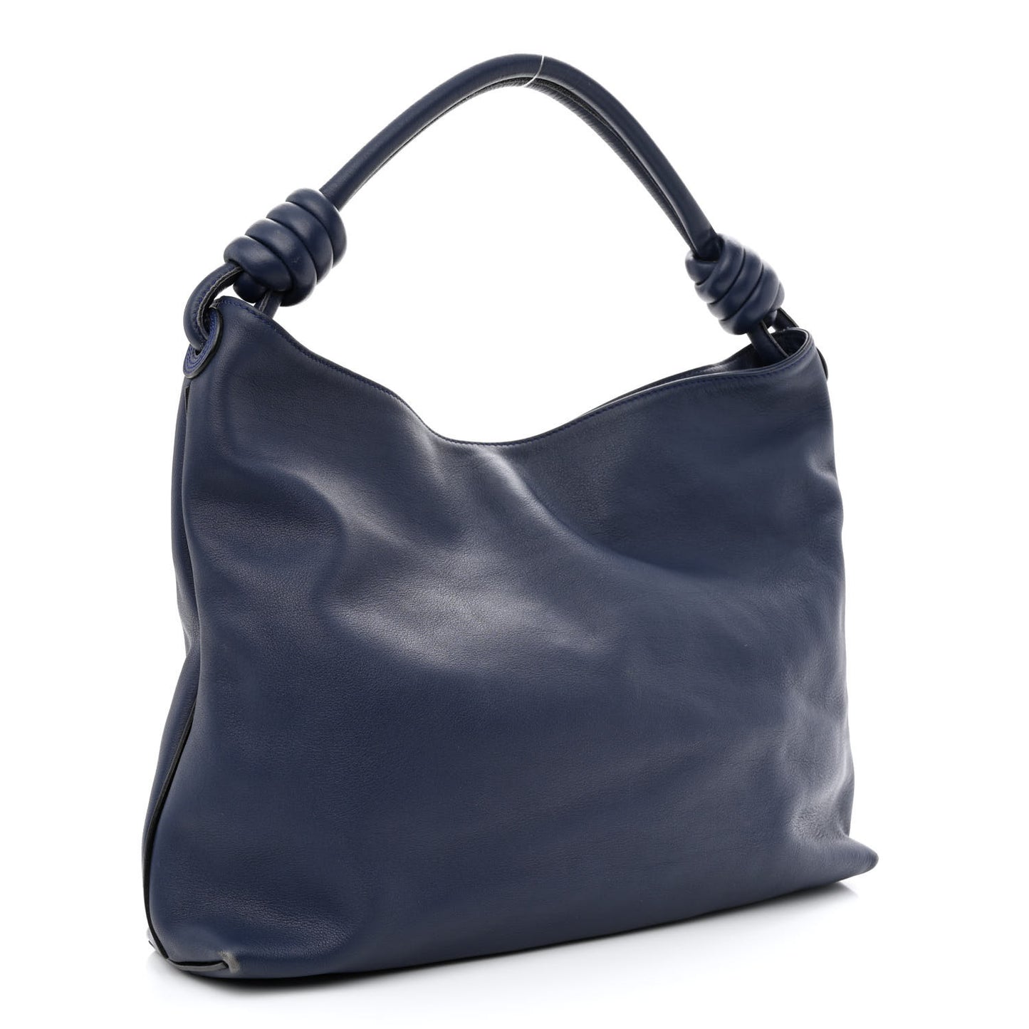 Calfskin Small Flamenco Knot Hobo Navy