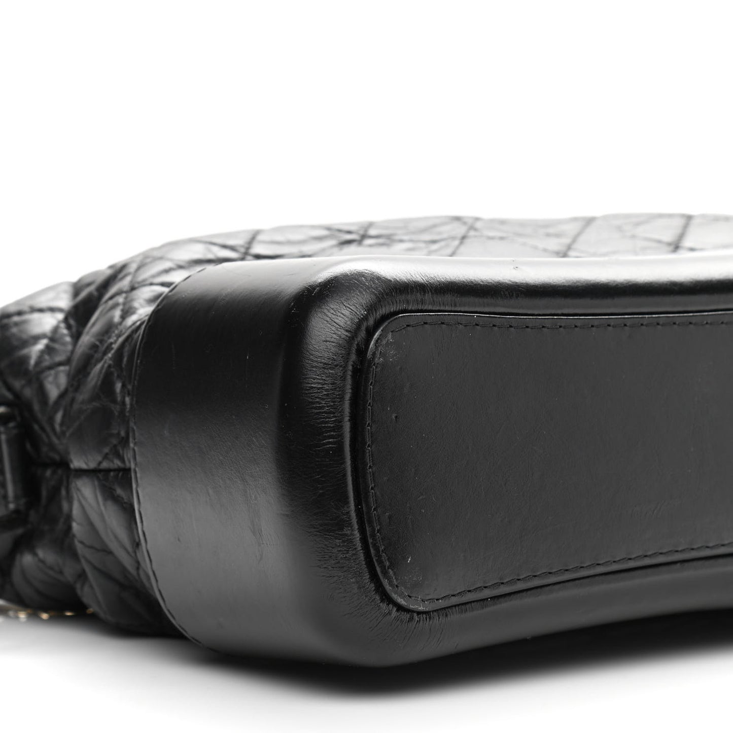 Aged Calfskin Quilted Medium Gabrielle Hobo Black