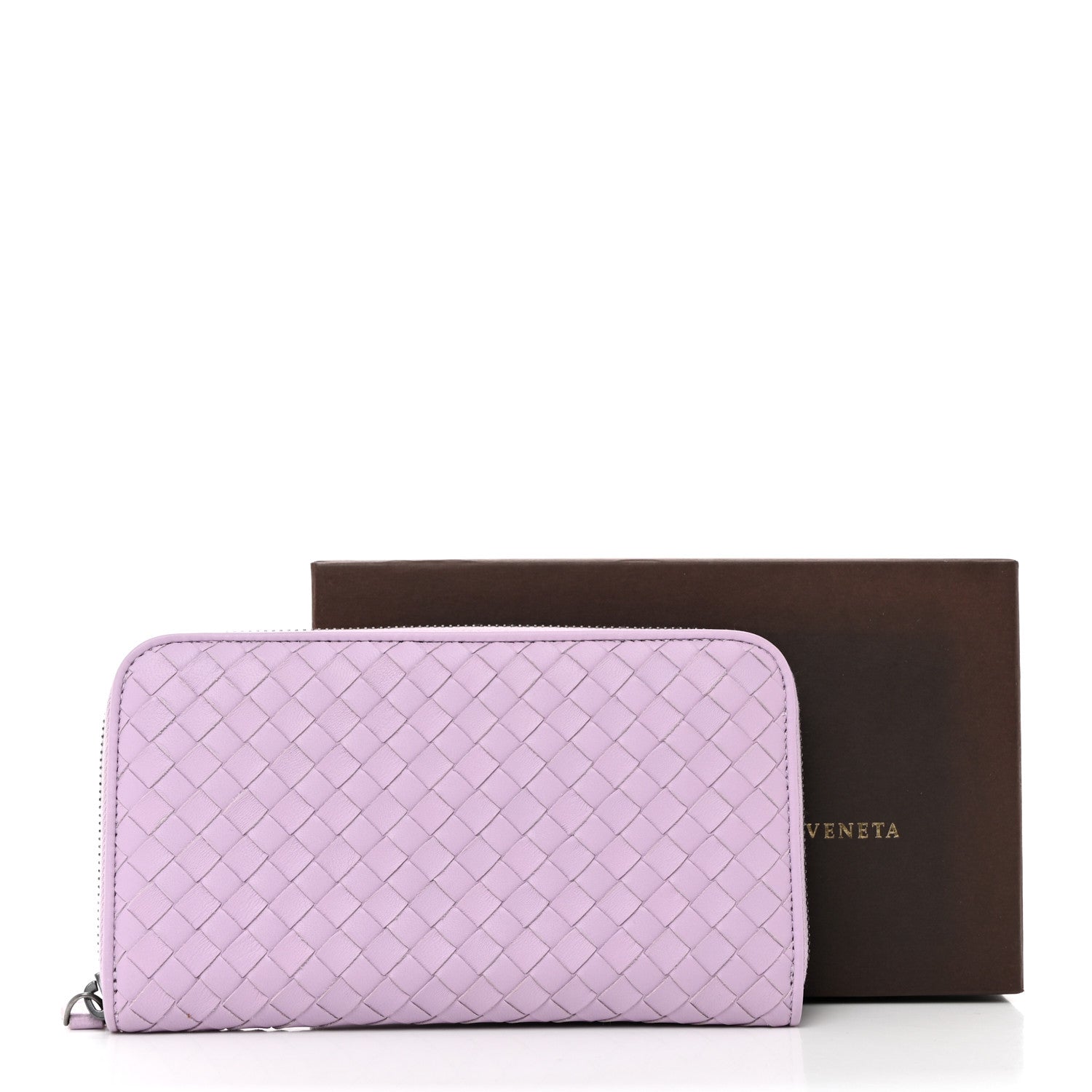 Bottega Veneta Nappa Intrecciato Zip Around Wallet Lilac 8 of 8
