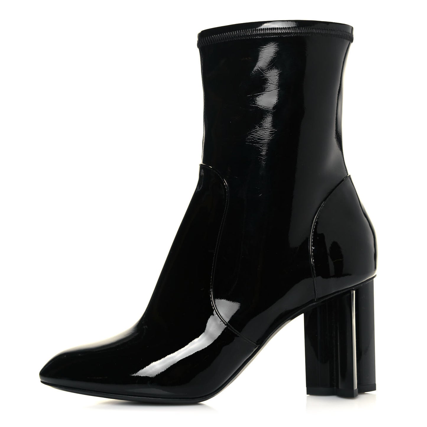 Patent Silhouette Ankle Boots 38 Black