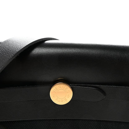 Hermes Military Toile Vache Hunter Herbag Zip Retourne 20 Black 13 of 20