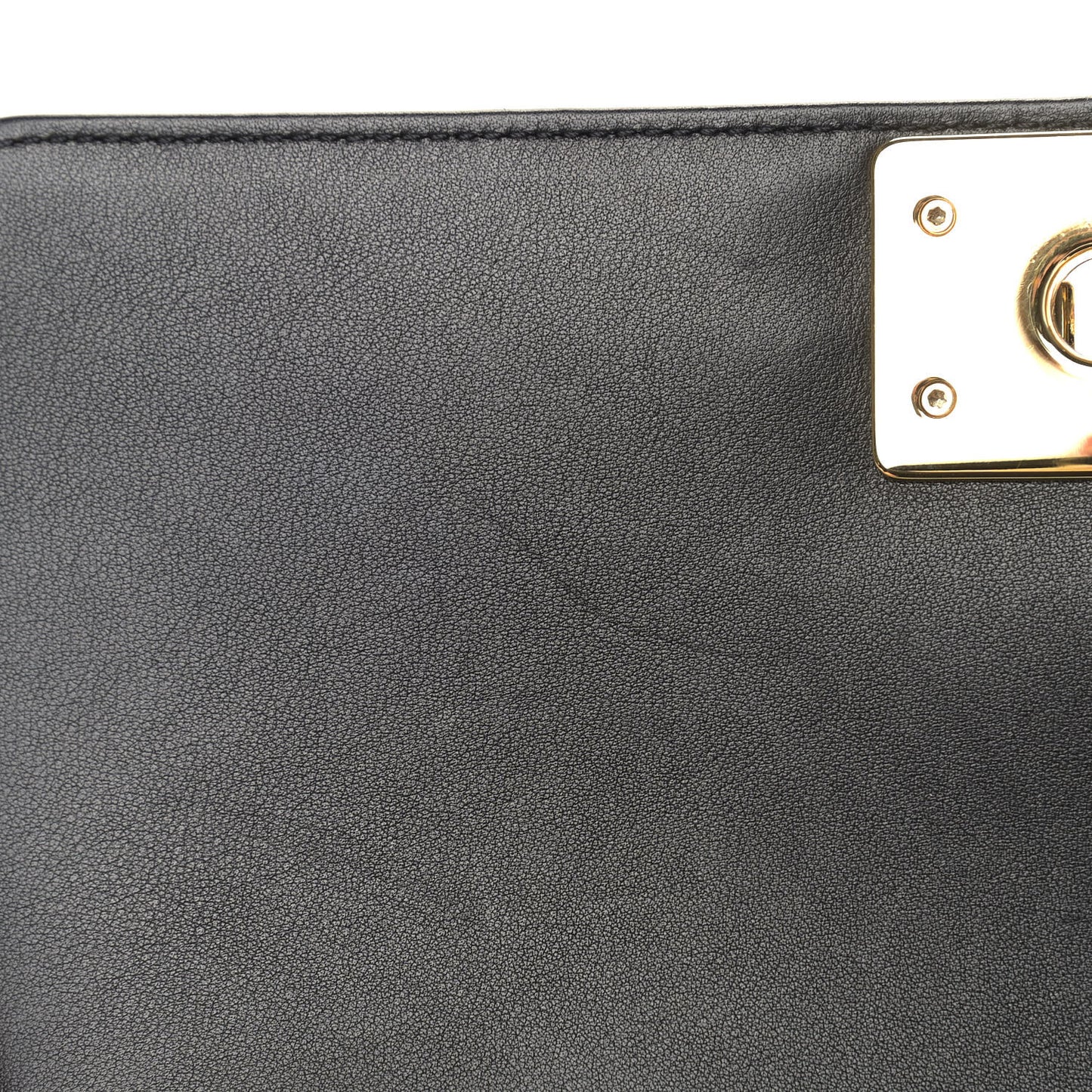 Calfskin Chevron Quilted Medium Boy Flap Black