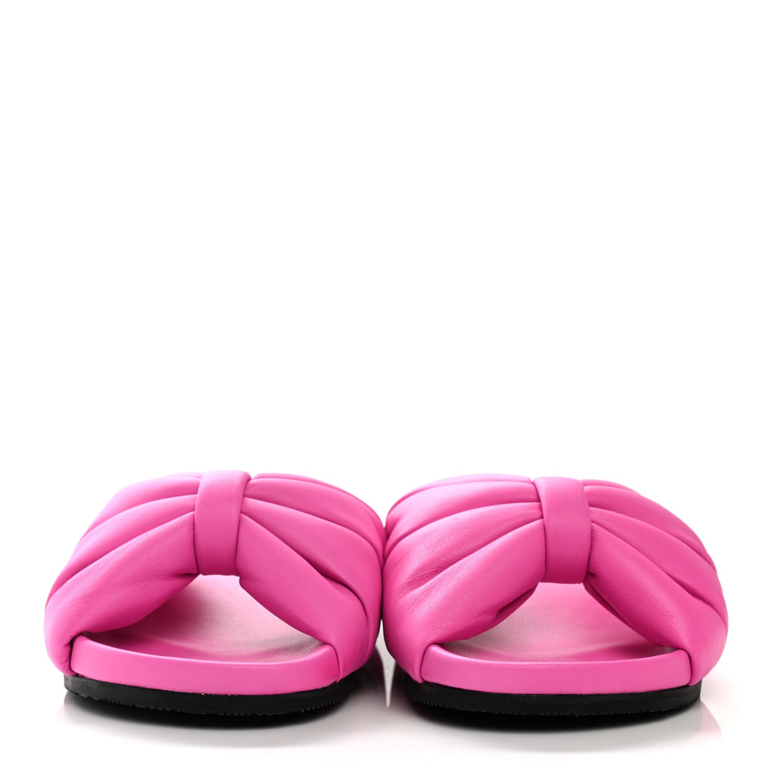 Balenciaga Smooth Nappa Logo Puffy Slide Sandals 37 Fluo Pink White 2 of 7