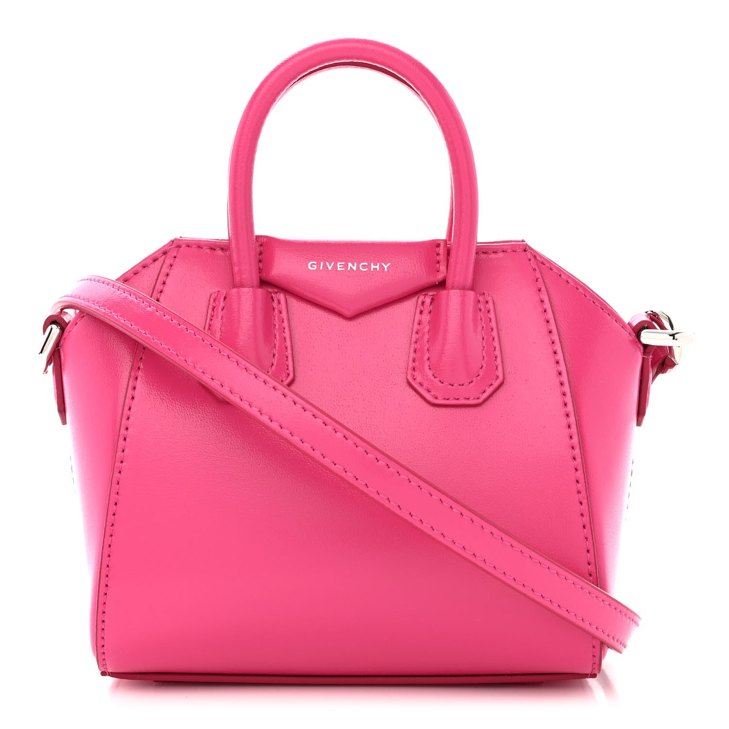 Givenchy Shiny Lord Calfskin Micro Antigona Neon Pink 1 of 10