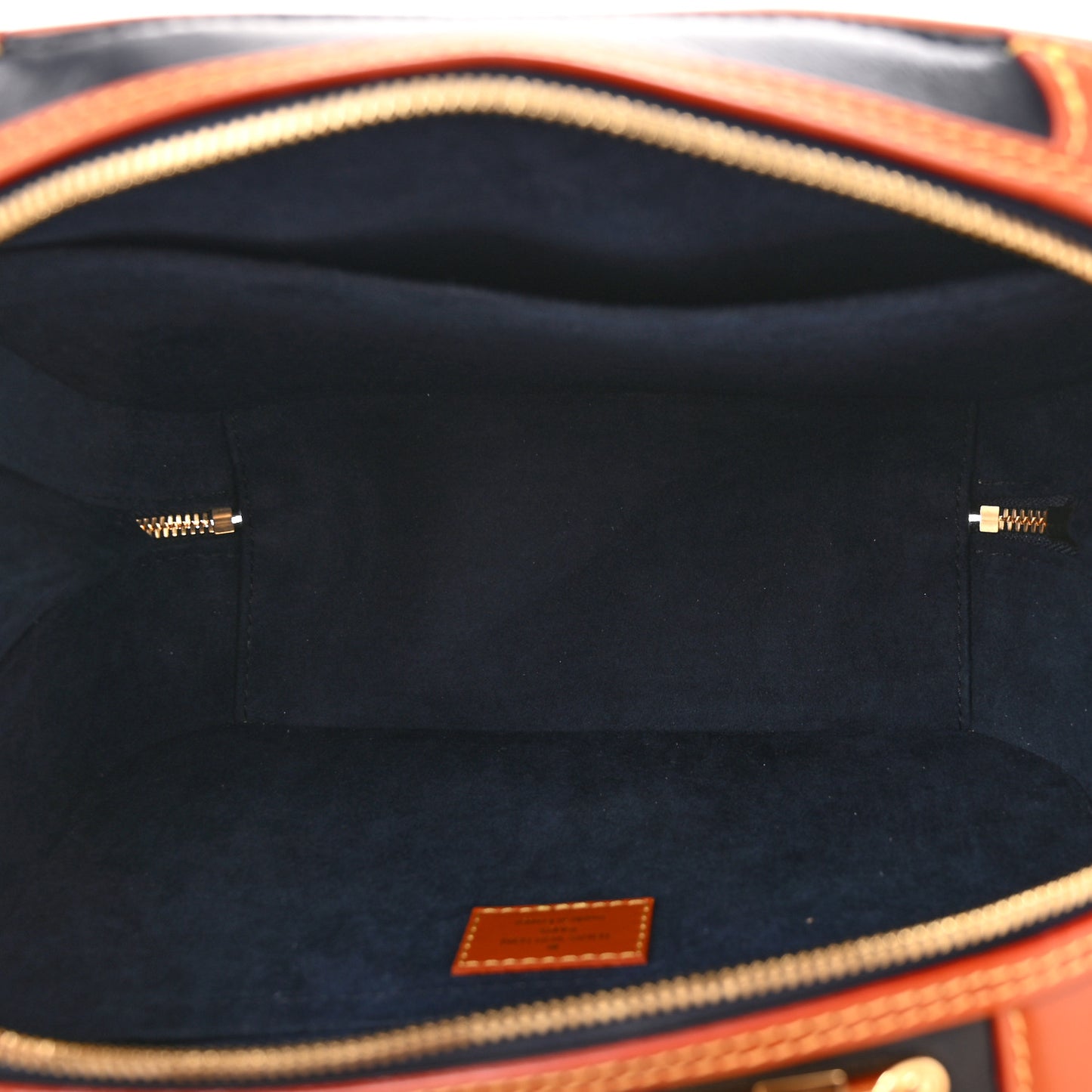 Calfskin Reverse Monogram Valisette PM Navy Caramel