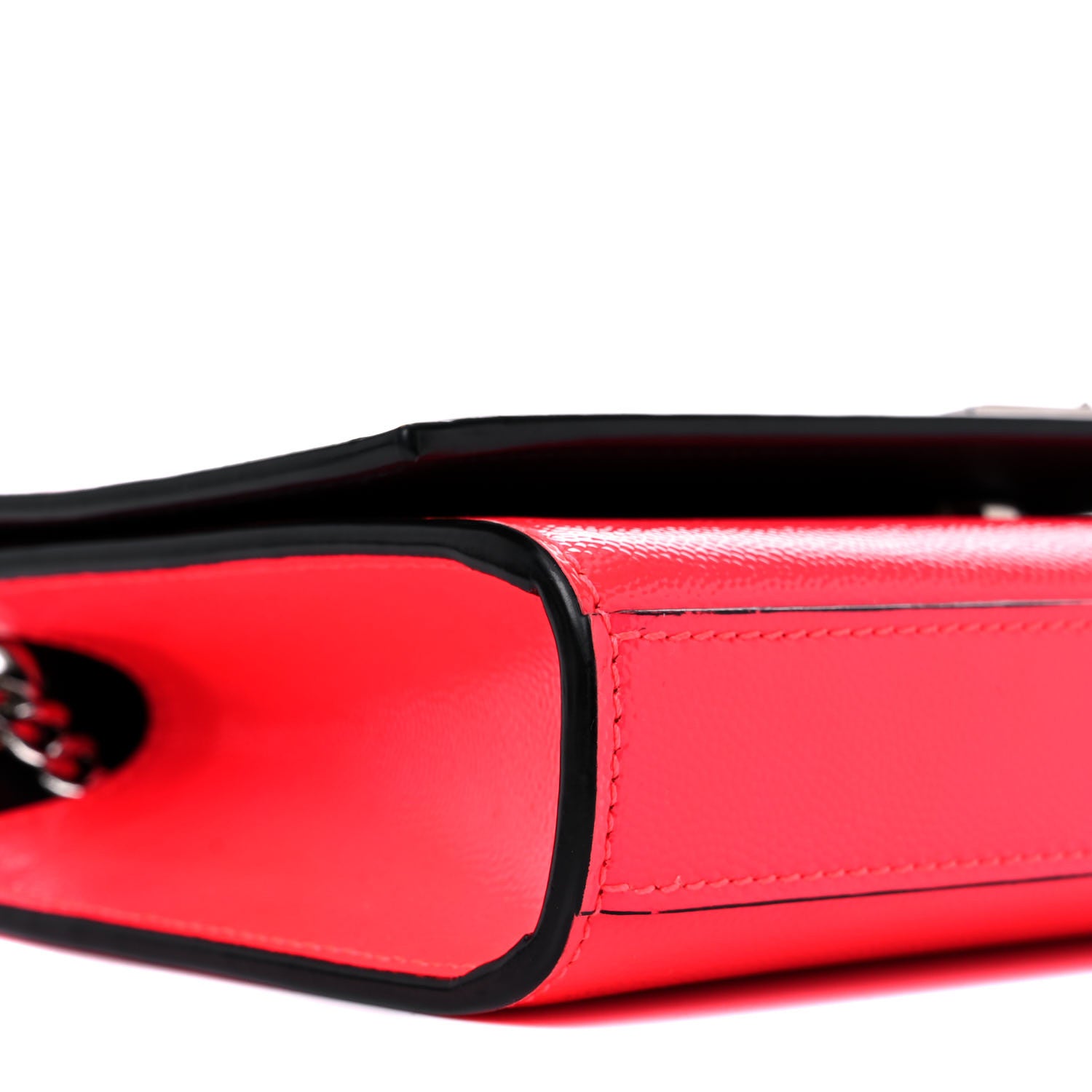 Saint Laurent Patent Grain de Poudre Small Monogram Kate Satchel Neon Pink 7 of 11